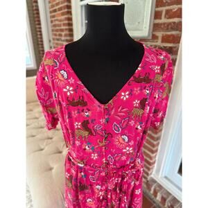 Torrid Luxe Pink Jungle Dress – 3X
